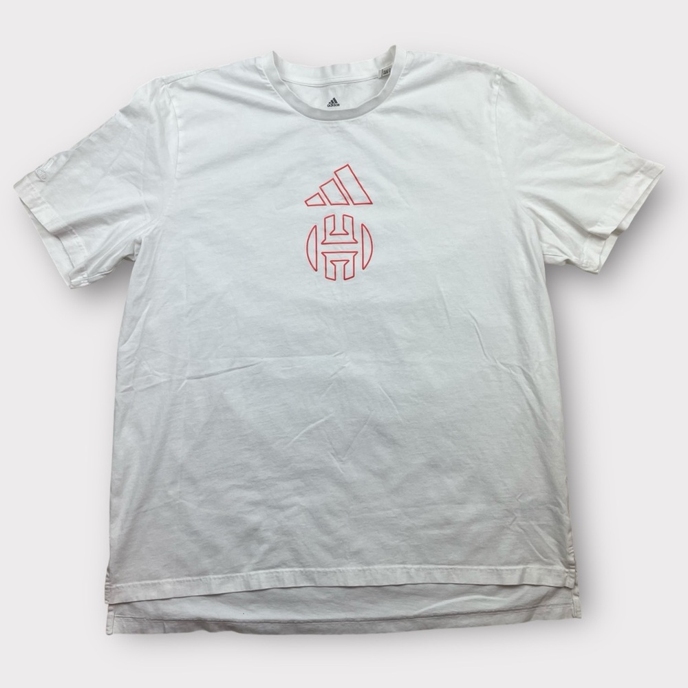 Adidas James Harden Graphic Tee White Men’s XL High-Low Hem